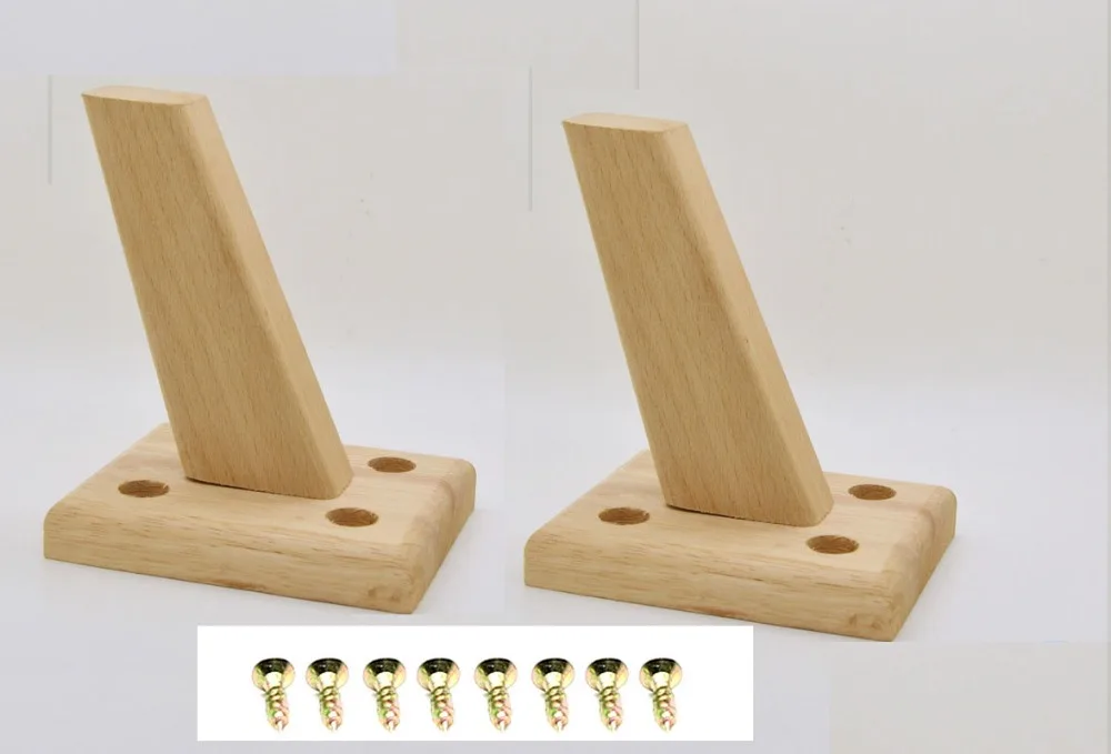 

2Pcs Furniture Wood 12cm Height Reliable Furniture Leg with Iron Plate Sofa Table Cupboard Feet