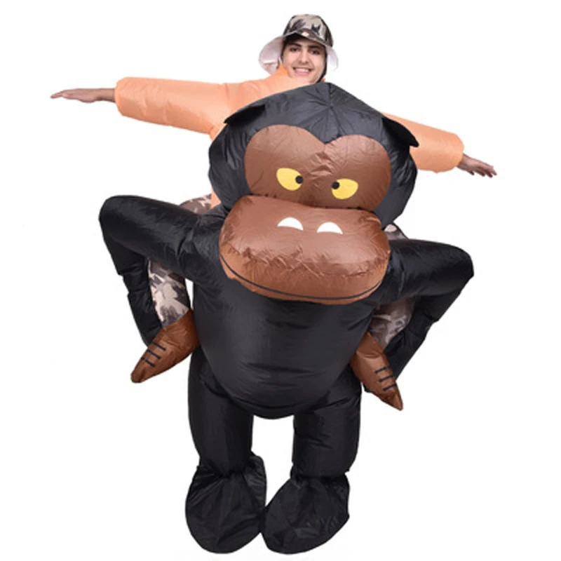 Funny Adult Inflatable Riding Gorilla Costume with Funky Hat King Kong