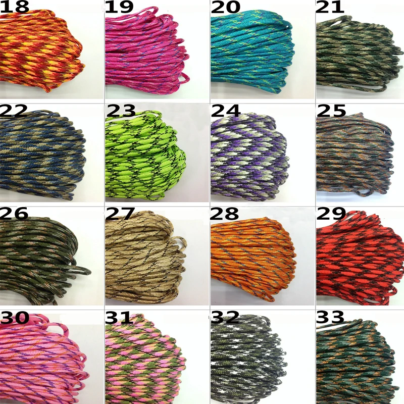 Paracord Bracelet Kit 100 Feet 550 Lb- Five Colors Each 20 Feet Paracord Crafting Kit Comes with 5 Black Side Release Buckles