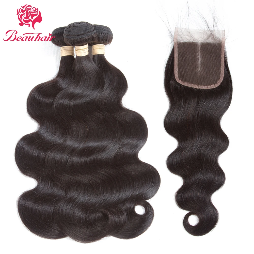 Beau Hair Princess Hair 3 Bundles Peruvian Body Wave With Lace