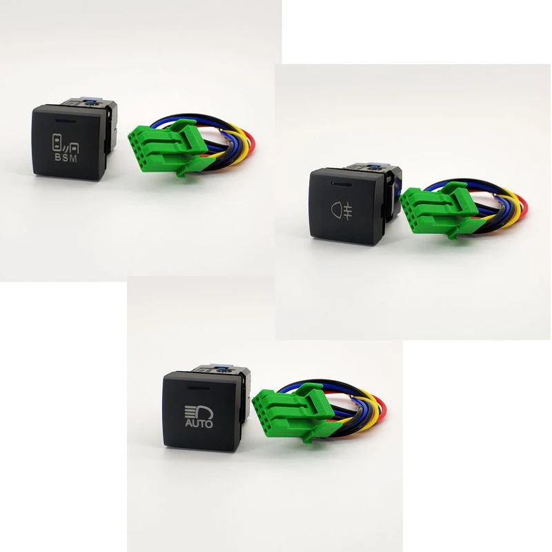 

For Toyota Land Cruiser Prado 2018-2019 Rear fog light switches & AUTO switch button & BSM switch with cables