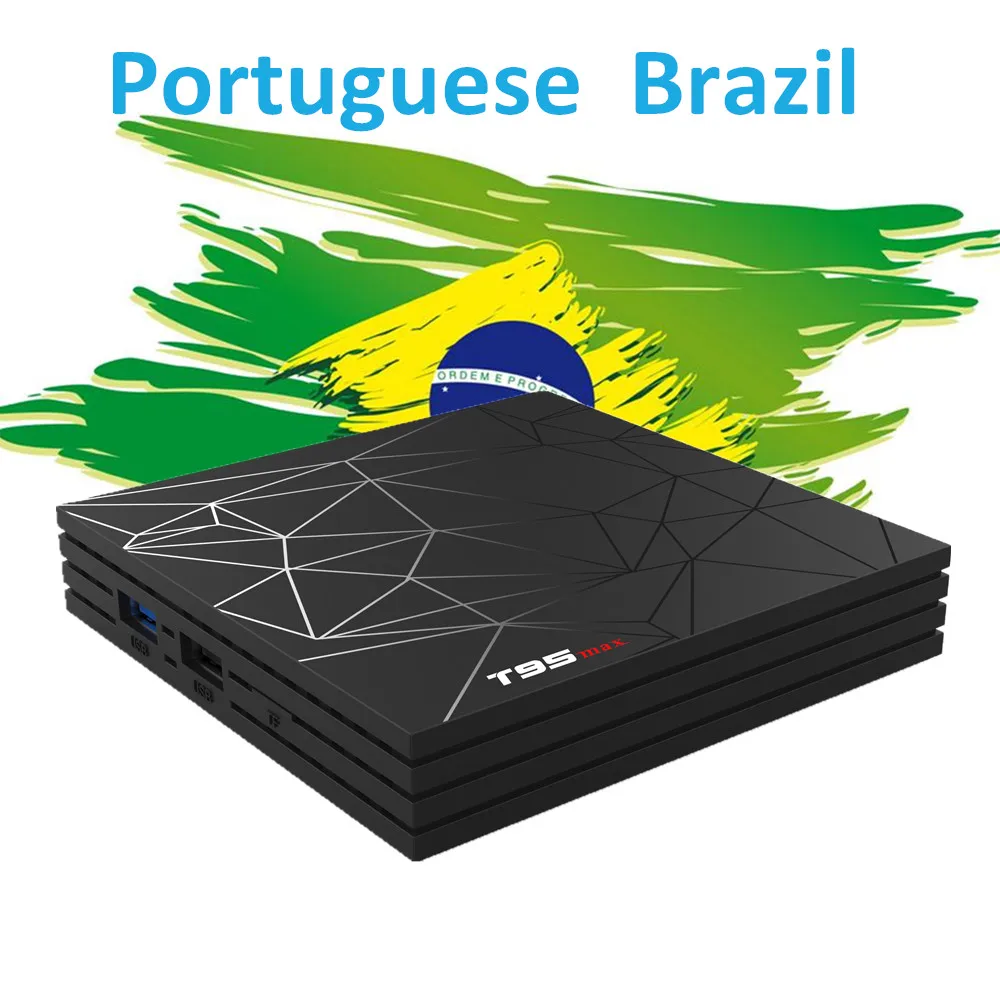 

T95 MAX iptv tv box brazil iptv subscription Portuguese Allwinner H6 Anrdoid 9.0 TV BOX 2GB 16GB Quad Core 2.4G Wifi Set Top Box