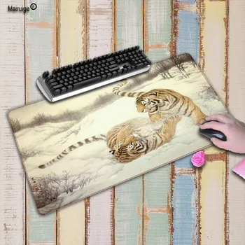 

Mairuige Two Tiger Large Gaming Mouse Pad Gamer Lock Edge Keyboard Mouse Mat Gaming Grande Desk Mousepad for CS GO LOL Dota Game