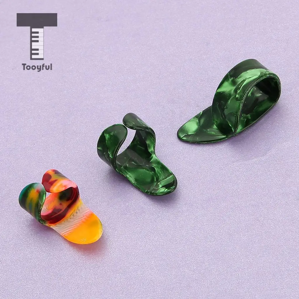 Tooyful Practical Set/15pcs Celluloid Thumb Finger Nail Picks Plectrums with Case Box for Guitar Bass Banjo Mandolin Parts