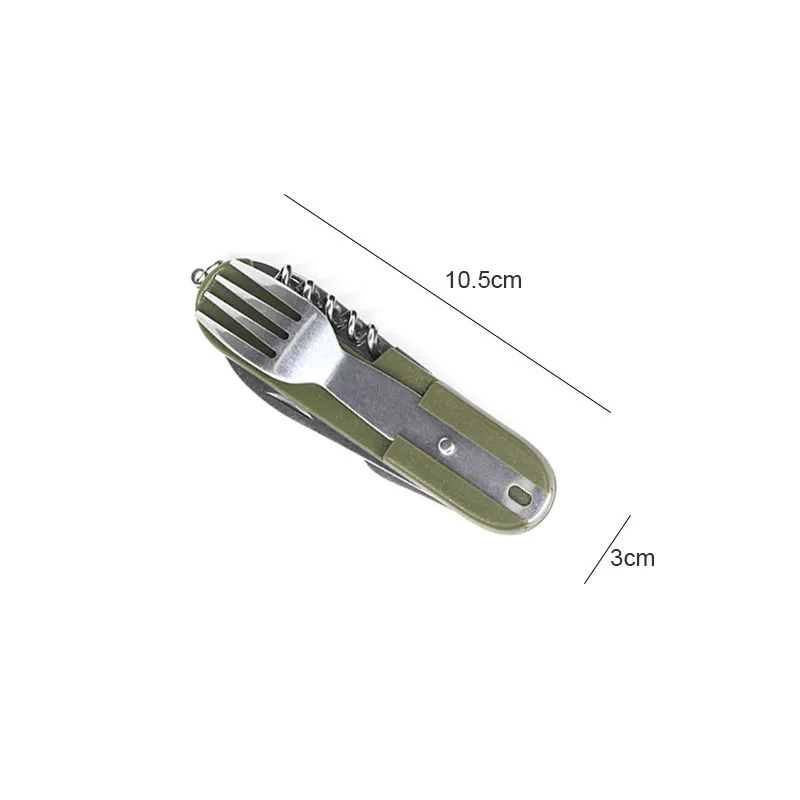 Folding Tableware Spoon/Fork Multi Hiking Camping Utensil Stainless Steel Travel Sadoun.com