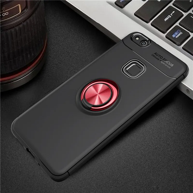 Luxury Shockproof Protection case For huawei P10 matte hard pc+soft silicon back cover For huawei P10 Lite Metal Ring Bracket04