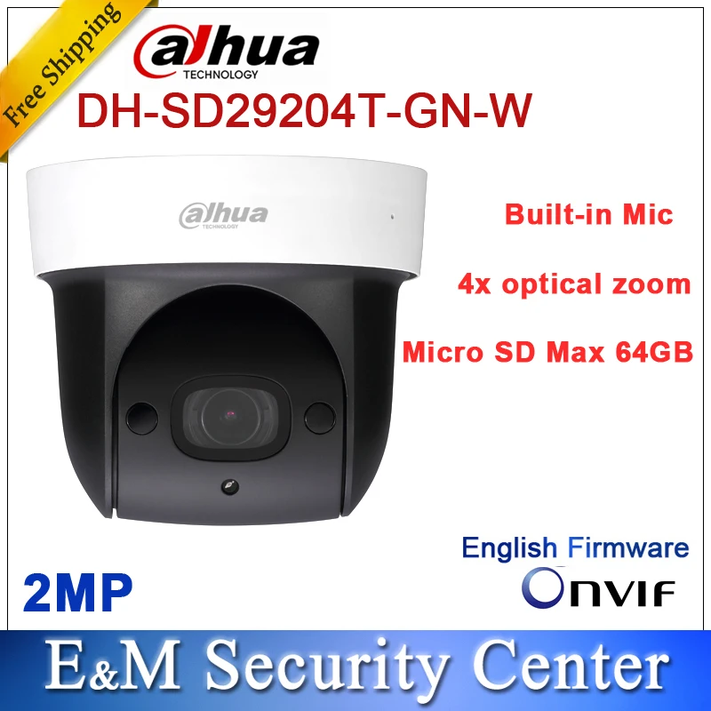 Dahua Английский DH-SD29204T-GN-W заменить DH-SD29204S-GN-W Wifi IP 2MP микрофон мини PTZ купольная POE камера SD29204T-GN-W