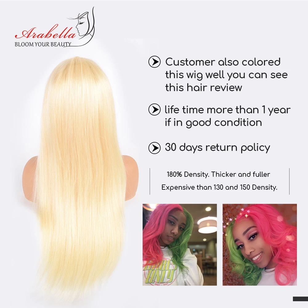 613 Lace Front Wig 180% 250% Density Human Hair Wigs High Ratio Arabella Remy Hair Peruvian 13x4 Blonde Lace Front Wig