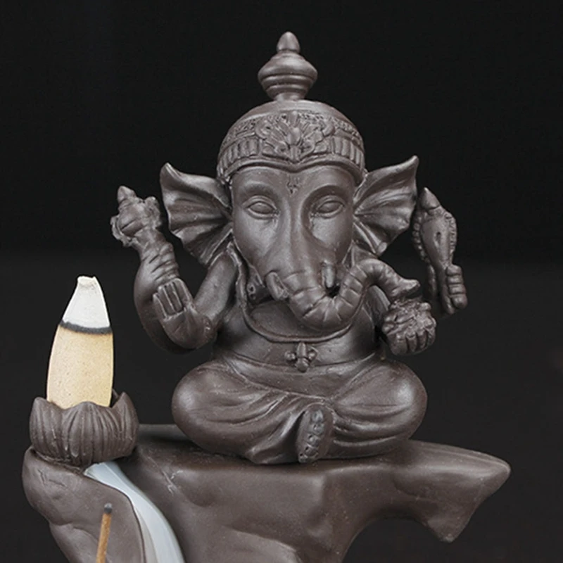 Фиолетовый; песок Home Decor слон Ганеш курильница с обратным дымоходом слон держатель для ароматических палочек для запах аромат украшения