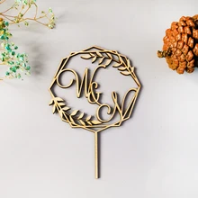 На заказ Mr And Mrs имя инициалы свадебный торт Топпер, персонализированные пары Свадебный декор, деревенский венок для вечеринок декор для юбилея