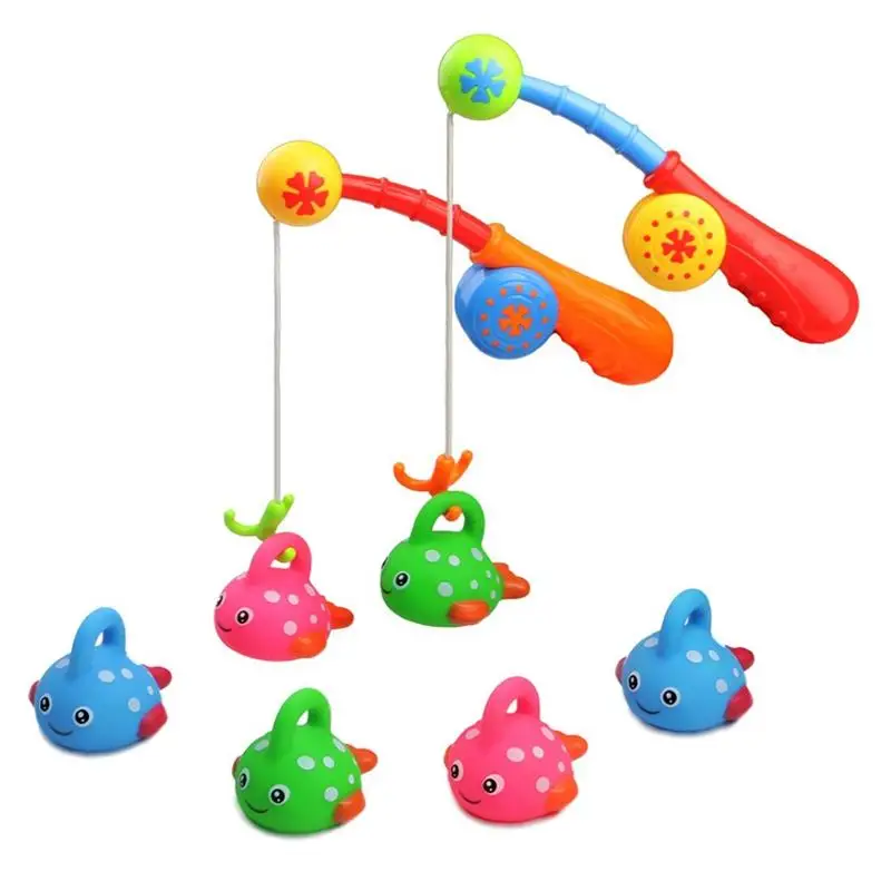 

Bath Toys For Kids Age 3 4 5 Bathtub Fun Fishing Game Cute Spotted Fish Fishing Rod Ideal Gift for Toddlers Boys Girls Children