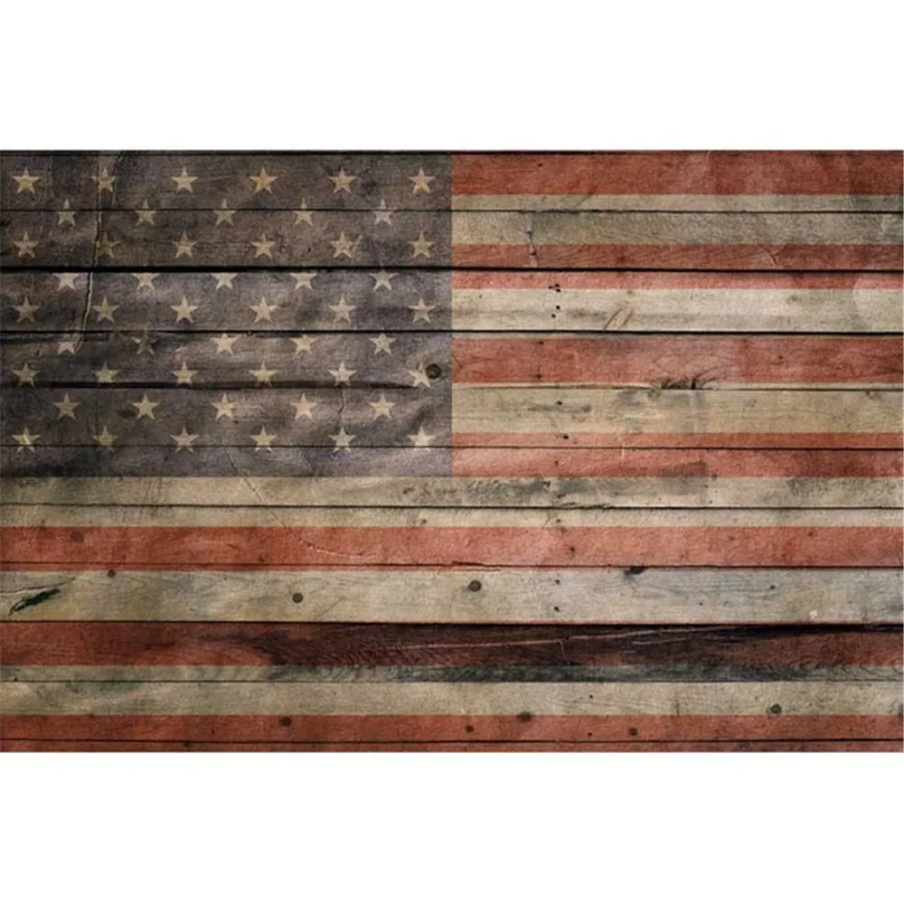 AOFOTO 7x5ft American Flag Backdrop for Photography July 4th Happy Independence Day Wooden Plank Texture Background Shabby Chic Stars and Stripes Pictures Family Party Celebration Shooting Vinyl