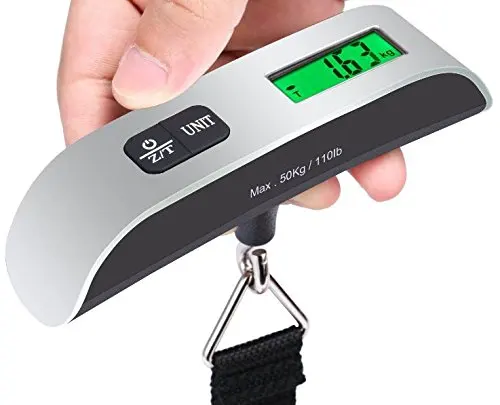 110lb/50kg Luggage Scale Electronic Digital Portable Suitcase Travel Scale Weighs Baggage Bag Hanging Scales Balance Weight LCD