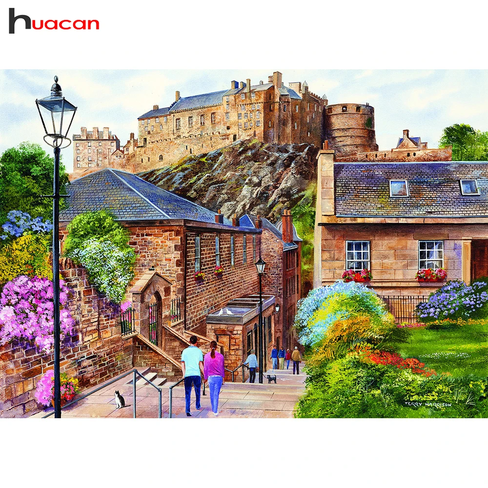

Diamond Embroidery Cross Stitch Landscape Rhinestone Diamond Painting Full Square Drill Scenic Diamond Mosaic Pattern Needlework