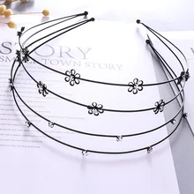 1 шт. повязки для женщин летние простые черные окрашенные оголовье железный обруч проволока набор оголовье G0408