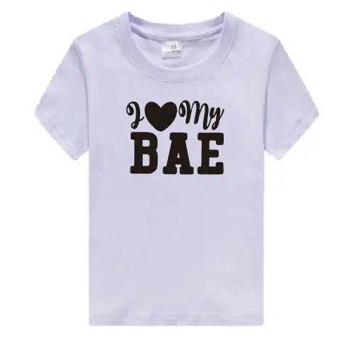 PADDY DESIGN BAE Best Auntie Ever I Love My Bae/футболка для всей семьи, топ для новорожденных, модные футболки с короткими рукавами - Цвет: white t KIDS LOVE