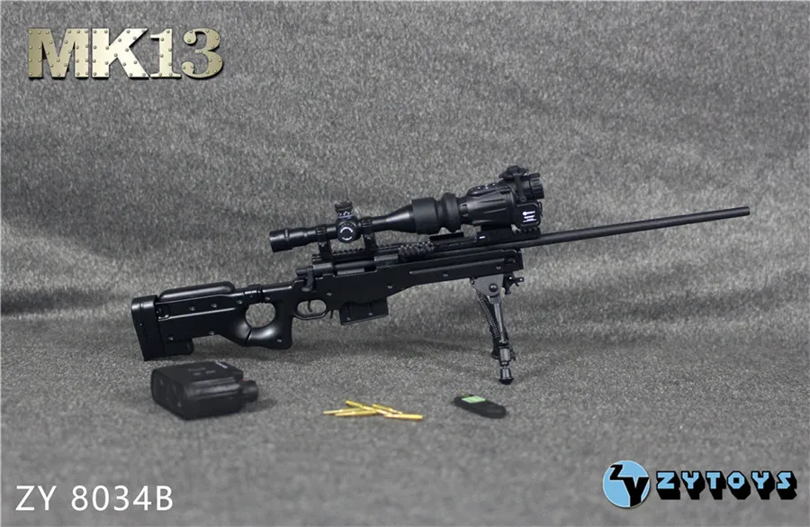 ZY TOYS 1//6 Scale Sniper MK13 Black Machine Gun Model For 12/" Action Figure Body