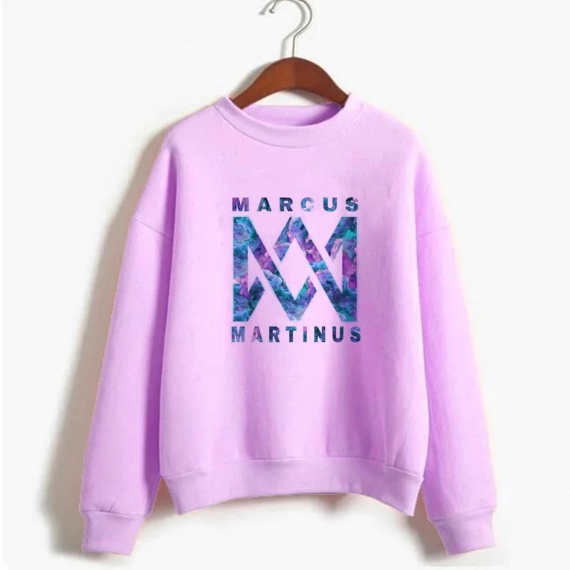 Kpop Bts женские толстовки Маркус и Мартинус толстовки одежда пуловер с длинными рукавами флисовый теплый свитер с круглым вырезом пальто