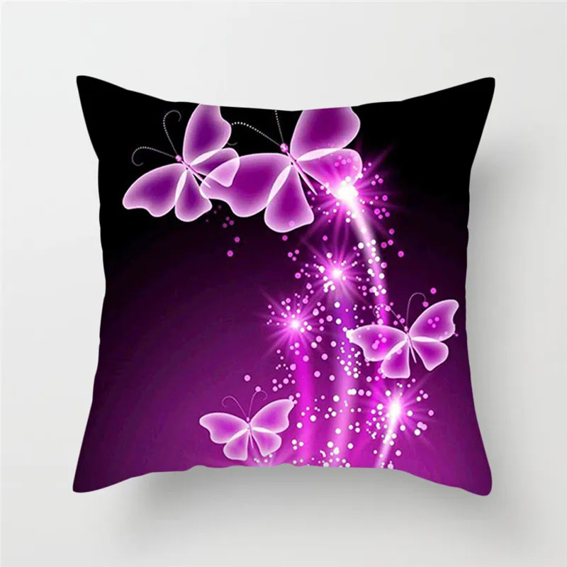 Fuwatacchi Multi Color Butterfly Cushion Cover Cute Soft Throw Pillow Cover Decorative Sofa Pillow Case Pillowcase