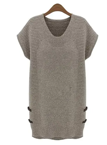 

Woman Spring Plus Size Straight Short V-neck Solid Knee-length Dresses Female Stretch Solid Button Fall Hedging Loose Dress