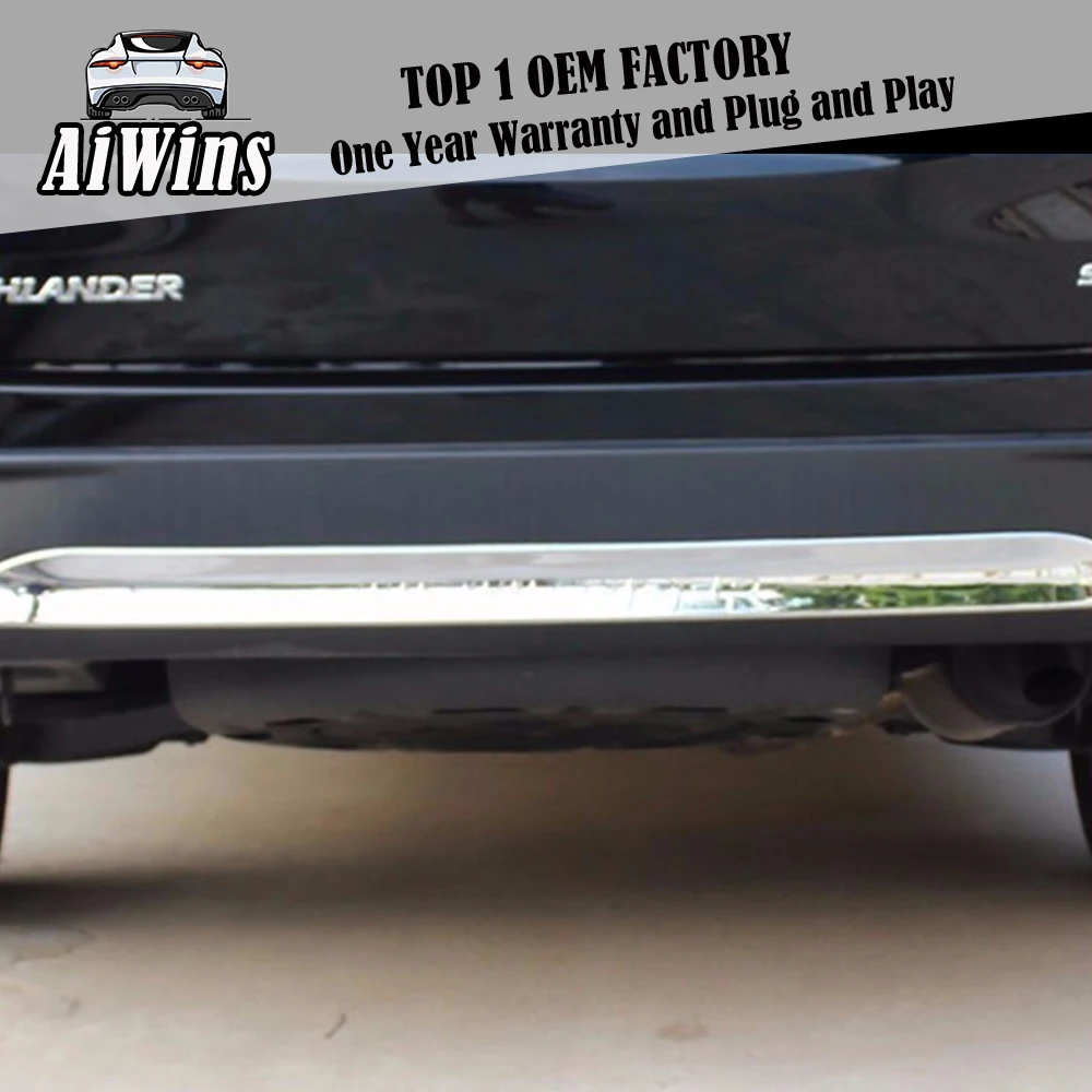 

Car Styling back Rear Bumper Trim Protection Covers Decoration Strip Exterior Accessories ABS chrome For Toyota Highlander 2015