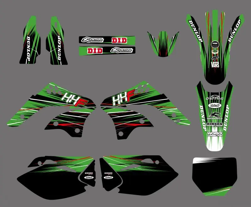 

0236 New Style TEAM GRAPHICS & BACKGROUNDS DECALS STICKERS Kits for Kawasaki KX450F KXF450 2006 2007 2008 KX 450F KXF 450