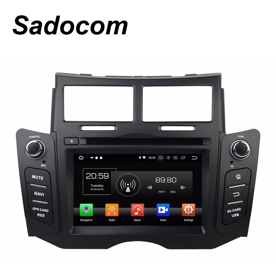 Cheap 6.2" Android 8.0 Car DVD Player For Toyota YARIS 2005- 2010 2011 4GB RAM 64G ROM 8 core Bluetooth auto RDS RADIO GPS Glonass Map 3