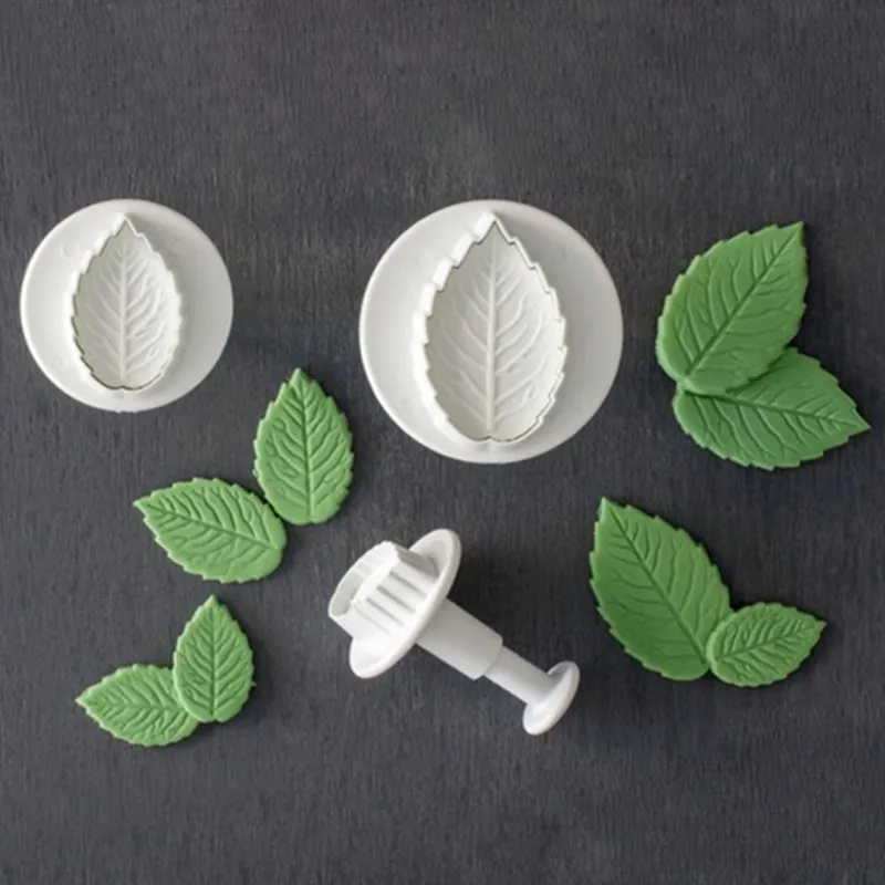 

3PCS/SET Fondant Rose Leaves Mold Cake Cutter Cookies Sugarcraft Decorating Tool Cake Baking DIY Tools Cake Cutters ZY-020089