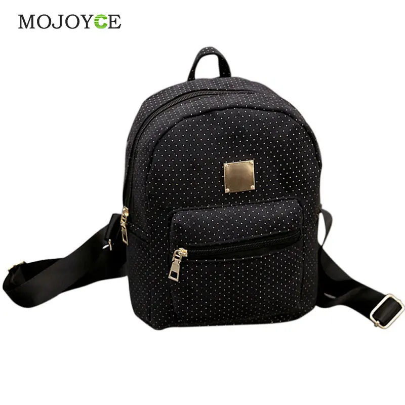 High Quality Dots Printing Women Backpack PU Travel School Bag for Teenagers Leather Backpack Women Mochila Feminina Satchel