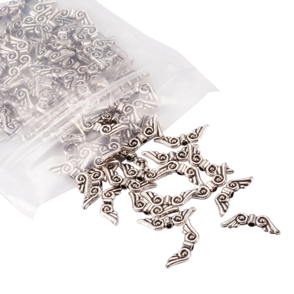 100pcs-Tibetan-Style-Alloy-Angel-Wing-Beads-Nickel-Free-Antique-Silver-5x15-5x2mm-Hole-1mm (1)
