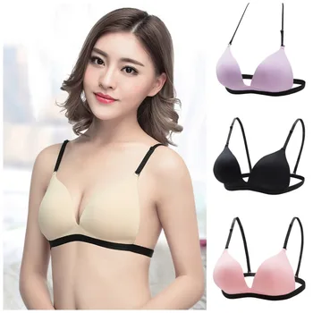 

Women Seamless Sexy Backless Triangle Soft Wirefree Padded Bra 32-38 B Cup H418