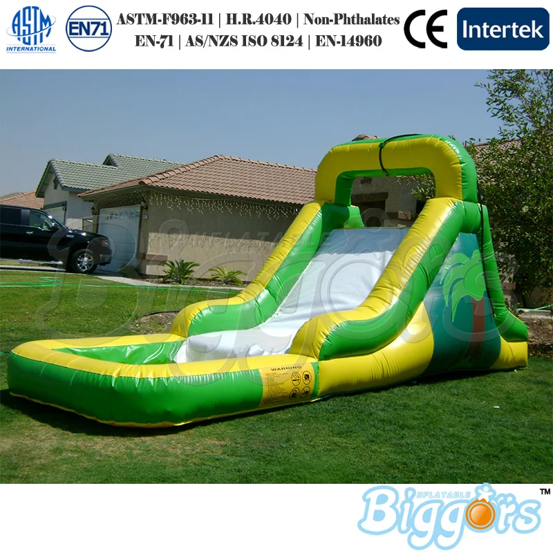 outside water pool games inflatable slide for sale