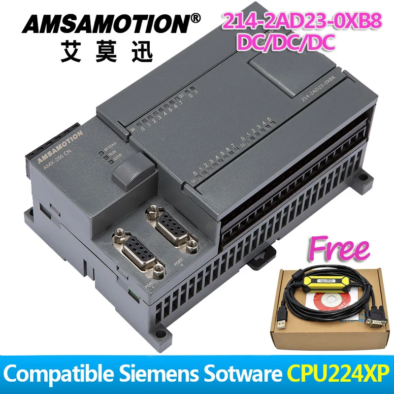 Transistor de Saída Digital de Entrada Amsamotion Cpu224xp S7 200cn Plc Dc e dc e dc Saída Entrada 10 14 6es7 214 2ad23 0xb8 Plc