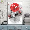 Red-crowned Crane Red Art Modern Wall Art Print Picture And Poster Frame Hanging Scroll Canvas Painting Canvas Poster Home Decor ► Photo 3/6