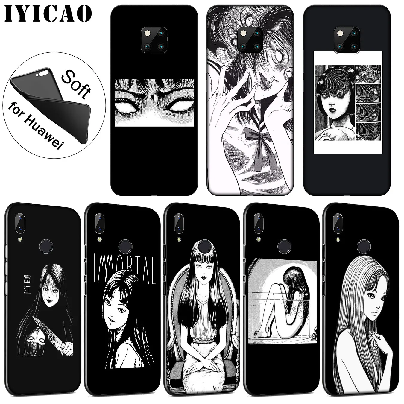 IYICAO horror comic junji ito Tomie Tees Soft Phone Case for Huawei Mate 30 20 10 Pro Nova 5I 5T 5 4 4E 3i 3 2i Lite Smart |
