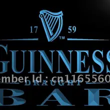 LA090-Гиннеса Разливное пиво бар светодиодный неоновый свет знак домашнего декора ремесла