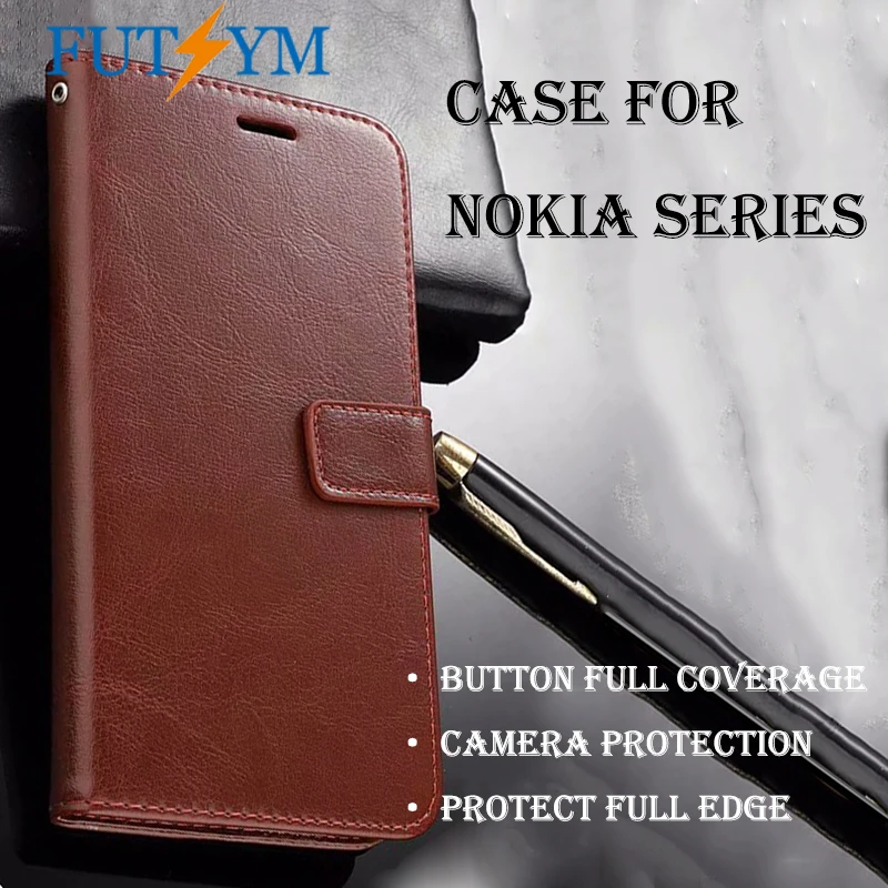Vintage Flip Leather Kickstand Case for Nokia 7 Plus Shockproof Card Holder 8 9 Pefect Touch Fundas | Мобильные телефоны и