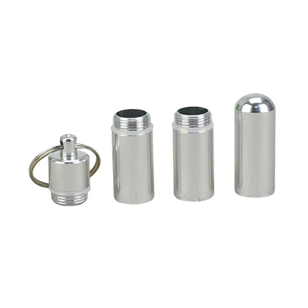 Portable Mini Pill Bottle Keychain Aluminum Container Waterproof Travel Medicine Holder Case Keyring TK-ing