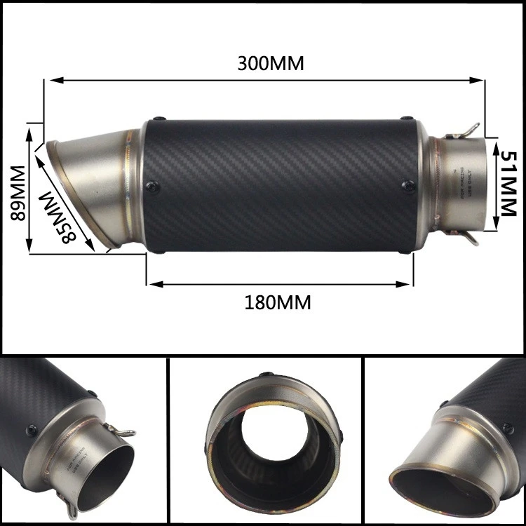 Универсальный 51 мм 61 мм модифицированный выхлоп для мотоцикла gsxr 750 CBR10000 Z1000 Z800 BN600 глушитель для велосипеда ямы выхлоп с DB killer