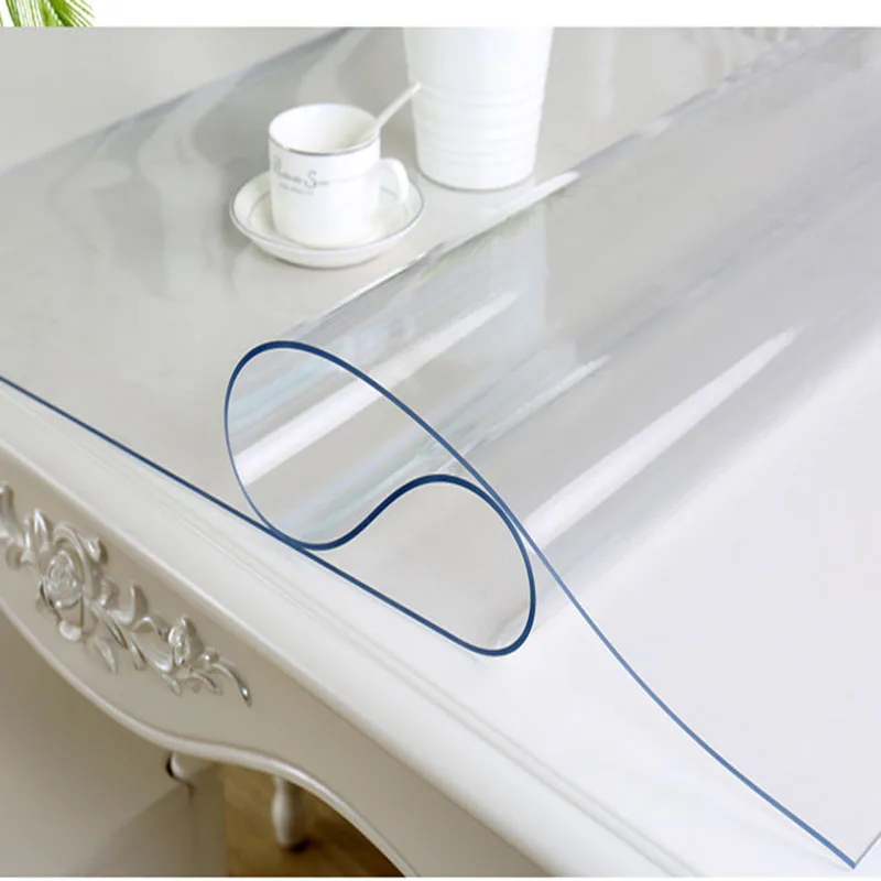  2019 new pvc tablecloth transparent frosted table covers 1.0mm thick soft glass crystal board place