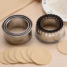 3 шт. из нержавеющей стали пельменей производитель плесень DIY Тесто Кондитерские клецки обертка резки пресс круглые кольца плесень