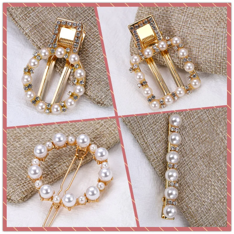 

Miwens 2019 New Geometric Crown Full Pearl Maxi Hair Clips Women Fashion Romantic Handmade Barrette Party Statement Jewelry A801