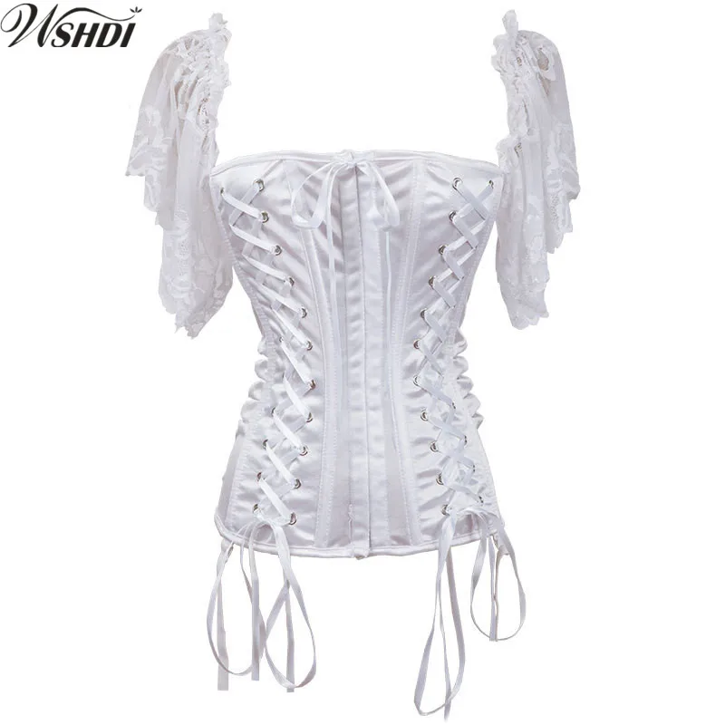 Women Sexy Corsets Bustiers Tops Clothing White Overbust Gothic Corsets