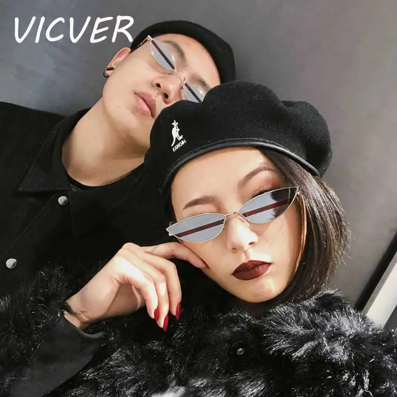 

Sunglasses Women 2018 Brand Designer Fashion Sexy Ladies Small Cateye Sun glasses Metal Frame Cat Eye Glasses Vintage Shades