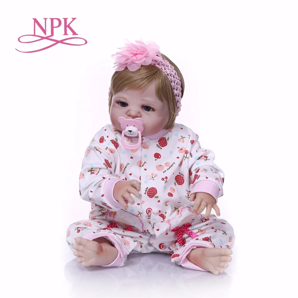 NPK 57 см Boneca bebes Reborn дрожащее яблоко полный винил Reborn Baby Doll игрушки Реалистичные для детей на день рождения Рождественский подарок Горячая игрушка для девочки