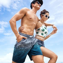 Летние парные пляжные шорты с подкладкой для пота, мужские плавки для плавания, спортивные плавки для плавания, пляжные плавки для серфинга, для путешествий