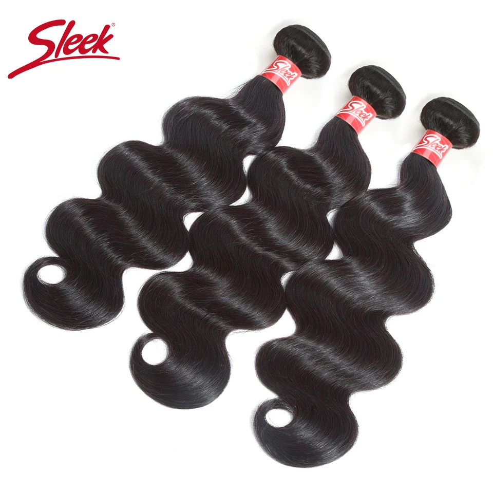 Sleek-mechones de pelo ondulado brasileño Remy, extensiones de cabello de 8 a 30 pulgadas, Color Natural, cabello humano, envío gratis