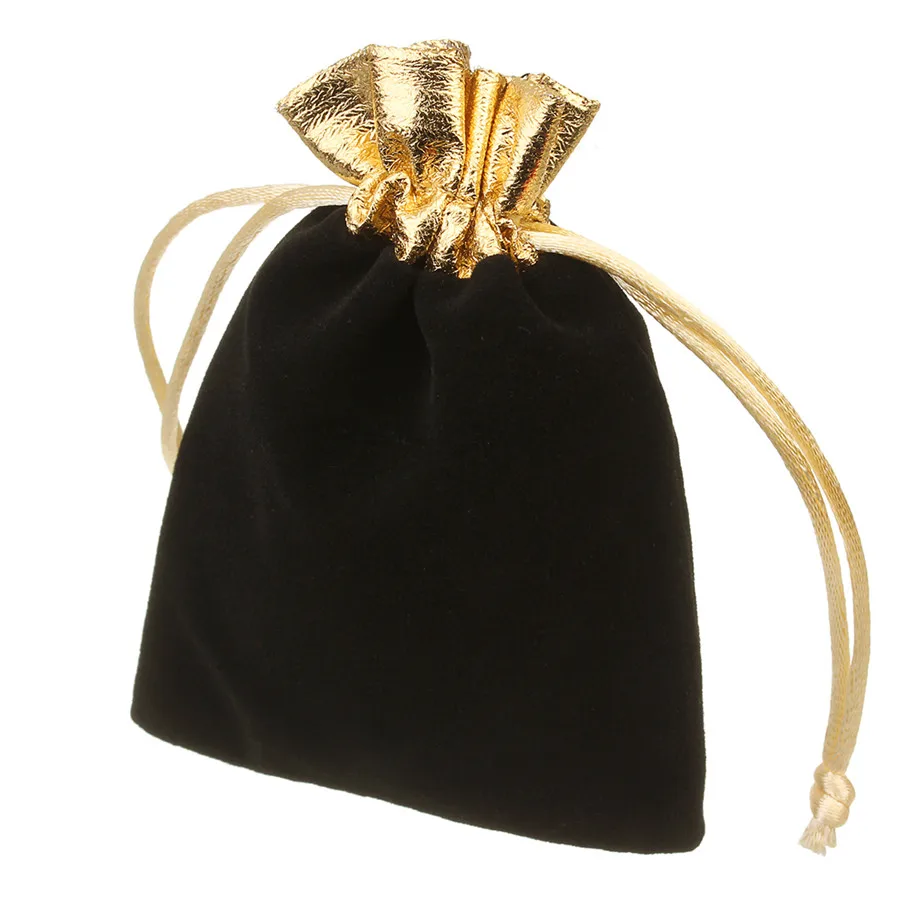 SAUVOO Рождество День красный, черный, золотой цвет бархат маленькие сумки на шнурке 7*9 см 9*12 см для ювелирных изделий браслет ожерелье Подарки