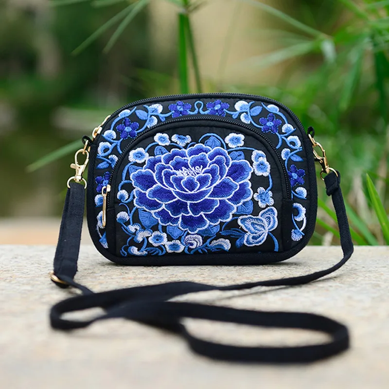 Новая женская тканевая сумка на плечо в национальном стиле с цветочной вышивкой, сумка-мессенджер, китайский тренд, 88 лучших продаж-WT