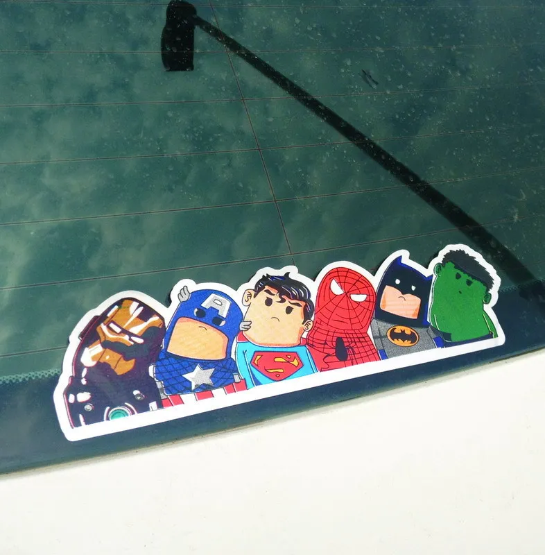 

26 x 6 cm New Arrival Car-styling Stickers Car Styling Decor Cartoon Avengers Reflective Decorative Art Car Accessories Sticker